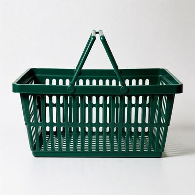 Green Plastic Shopping Basket