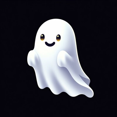 Cute smiling ghost illustration