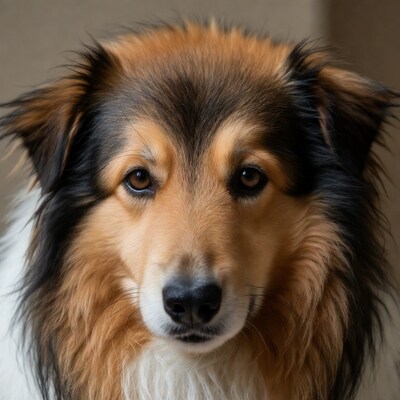 Close-up Collie Dog Portrait