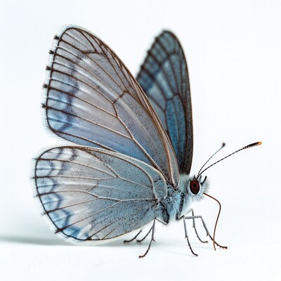 Gray Hairstreak Butterfly on white background