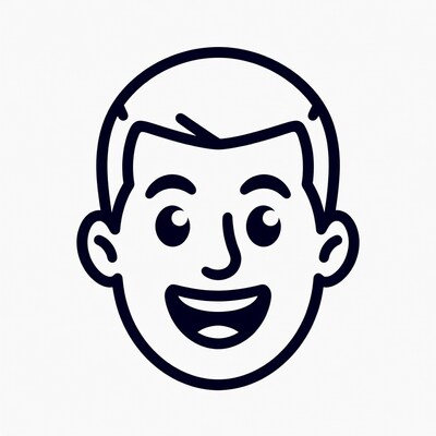 Smiling cartoon man face