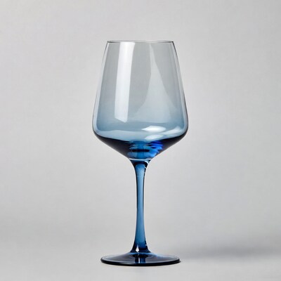 Blue wine glass