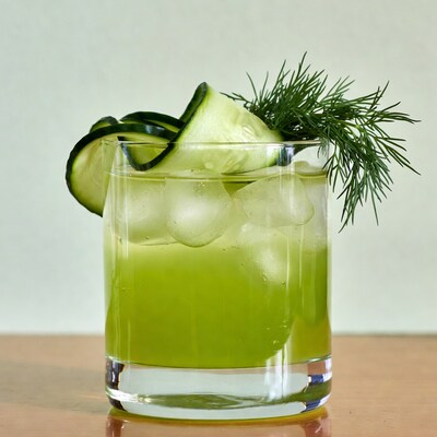 Cucumber Dill Cocktail with Ice