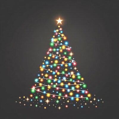 Glowing Christmas Tree with Lights