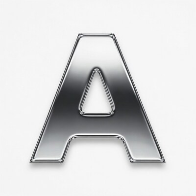 Shiny Silver Letter A