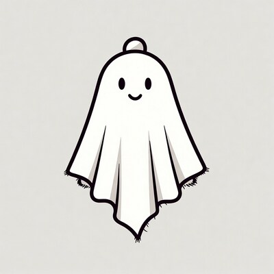 Cute smiling ghost illustration