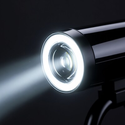 Bright LED Spotlight Beam on Black