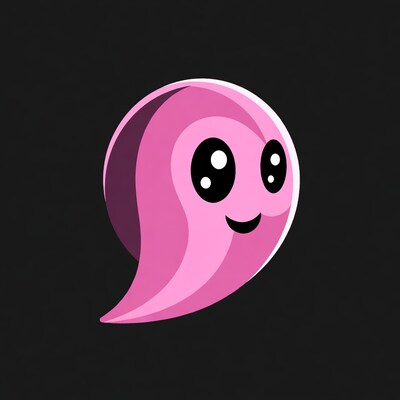 Cute Pink Ghost Illustration