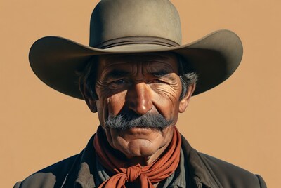 Cowboy man with mustache and hat