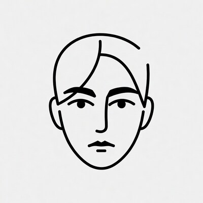 Line drawing male face