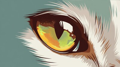 Cat Eye Closeup Illustration