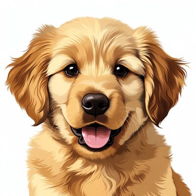 Golden Retriever Puppy Smiling