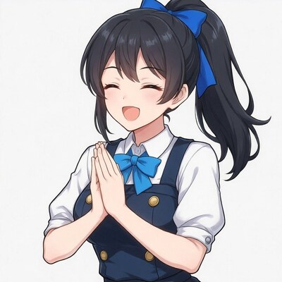 Anime girl praying in sailor uniform