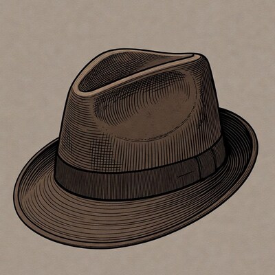 Fedora hat illustration