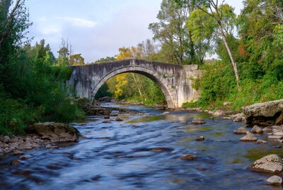 Stone Arch Bridge over River