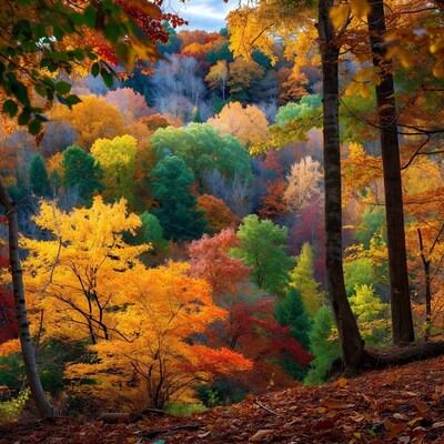 Vibrant Autumn Forest Valley