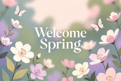 Welcome Spring Flowers Butterflies
