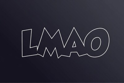 LMAO text on dark background