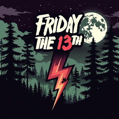 Friday the 13th Lightning Illustration