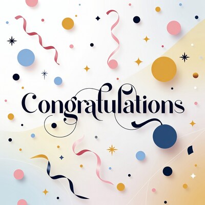 Congratulations with colorful confetti