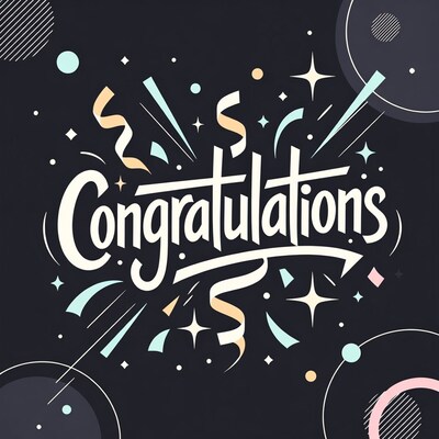 Congratulations Text with Confetti