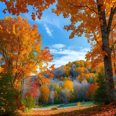 Autumn Forest with Colorful Fall Foliage
