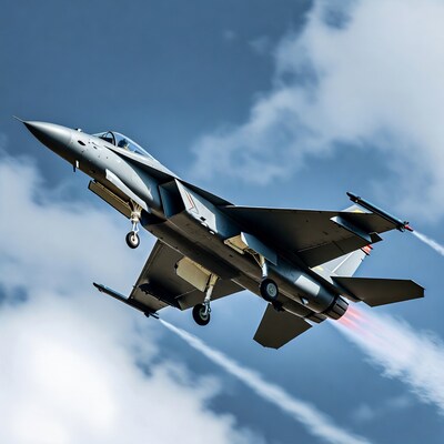 F-16 fighter jet taking off