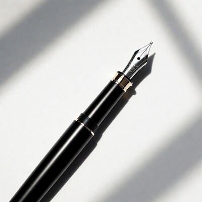 Black Montblanc Fountain Pen with Shadow