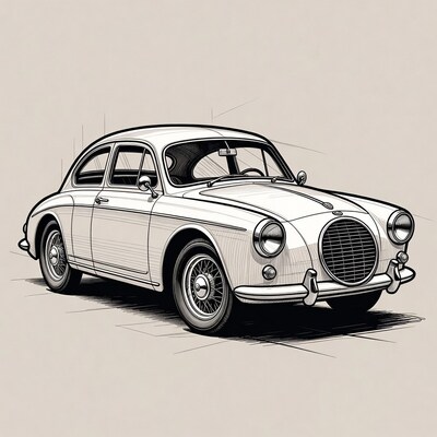 Vintage Sports Car Illustration