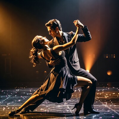 Man and woman dancing tango