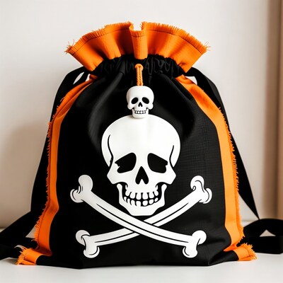 Halloween Skull Drawstring Bag