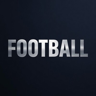 Shiny FOOTBALL Text on Black