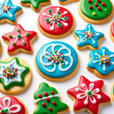 Colorful Christmas Star Cookies