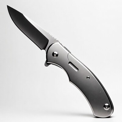 Open Silver Folding Pocket Knife