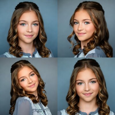 Smiling girl with brown curls