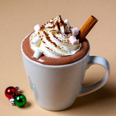 Hot Chocolate with Whipped Cream and Marshmallows