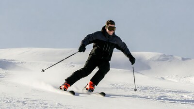 Man skiing on snowy slope