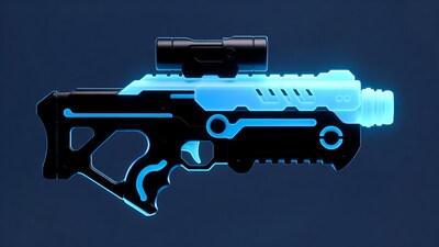 Futuristic Neon Blue Rifle