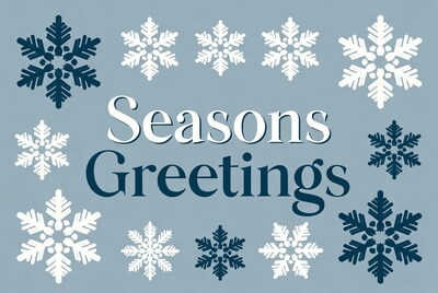 Seasons Greetings with Snowflakes