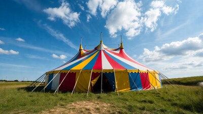 Colorful Circus Big Top Tent in Field