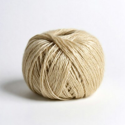Beige yarn ball isolated