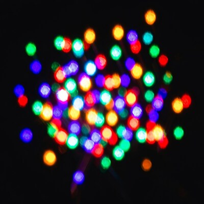 Colorful Bokeh Lights on Black Background