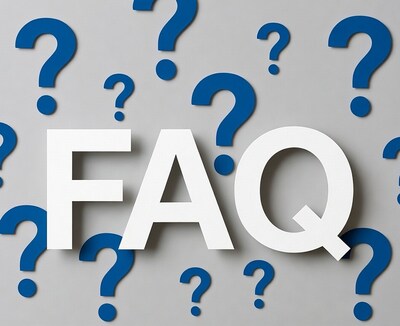FAQ with blue question marks