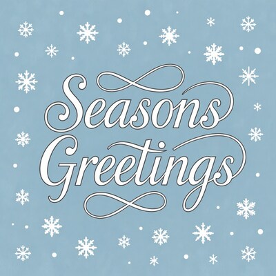 Seasons Greetings with Snowflakes