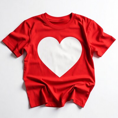 Red T-shirt with White Heart