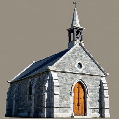 Stone chapel with steeple