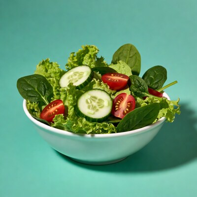Fresh salad in white bowl