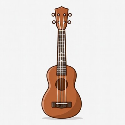 Brown Ukulele Illustration