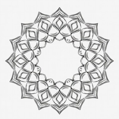 Mandala black line drawing