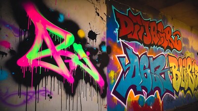 Colorful DRAG RACE Graffiti on Wall